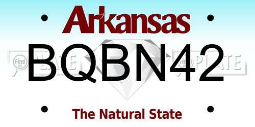 BQBN42 Arkansas License Plate