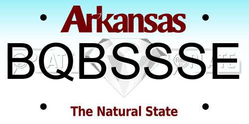BQBSSSE Arkansas License Plate