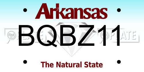 BQBZ11 Arkansas License Plate