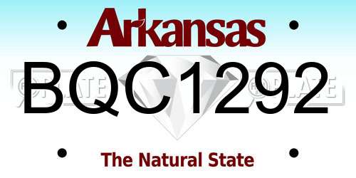 BQC1292 Arkansas License Plate