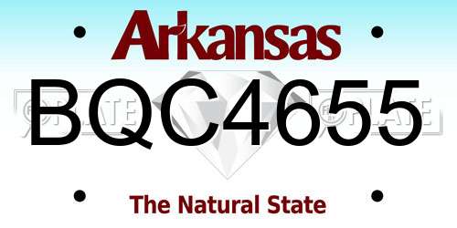 BQC4655 Arkansas License Plate