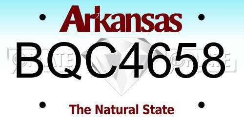 BQC4658 Arkansas License Plate