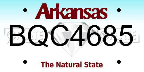 BQC4685 Arkansas License Plate