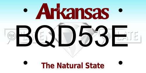 BQD53E Arkansas License Plate