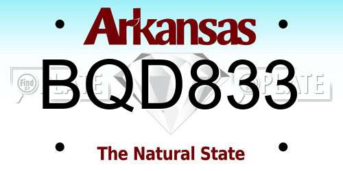 BQD833 Arkansas License Plate