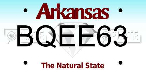 BQEE63 Arkansas License Plate