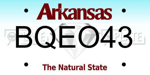 BQEO43 Arkansas License Plate