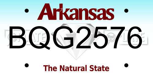 BQG2576 Arkansas License Plate