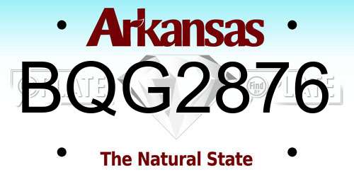 BQG2876 Arkansas License Plate