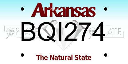 BQI274 Arkansas License Plate