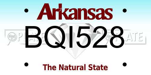 BQI528 Arkansas License Plate