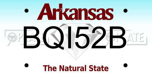 BQI52B Arkansas License Plate