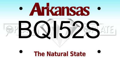 BQI52S Arkansas License Plate