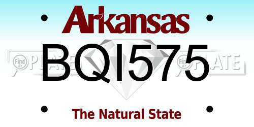 BQI575 Arkansas License Plate