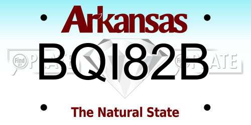 BQI82B Arkansas License Plate