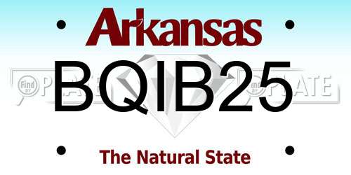 BQIB25 Arkansas License Plate