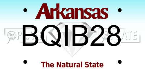 BQIB28 Arkansas License Plate