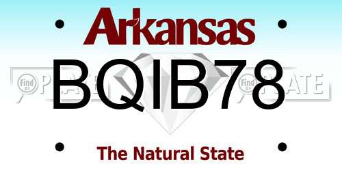 BQIB78 Arkansas License Plate