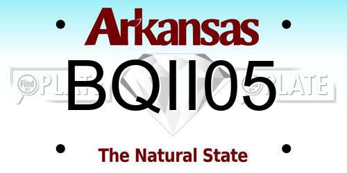 BQII05 Arkansas License Plate