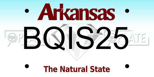 BQIS25 Arkansas License Plate