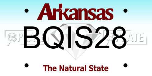 BQIS28 Arkansas License Plate