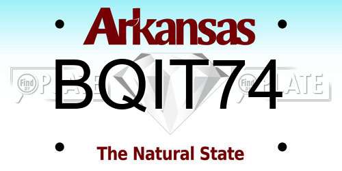 BQIT74 Arkansas License Plate