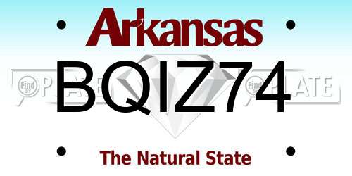 BQIZ74 Arkansas License Plate