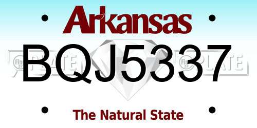 BQJ5337 Arkansas License Plate