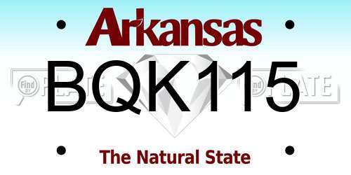 BQK115 Arkansas License Plate