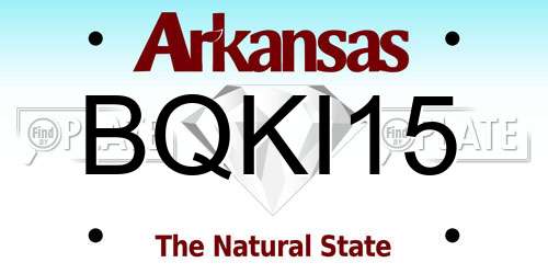 BQKI15 Arkansas License Plate