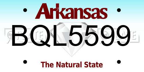 BQL5599 Arkansas License Plate