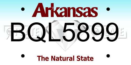 BQL5899 Arkansas License Plate