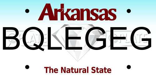 BQLEGEG Arkansas License Plate