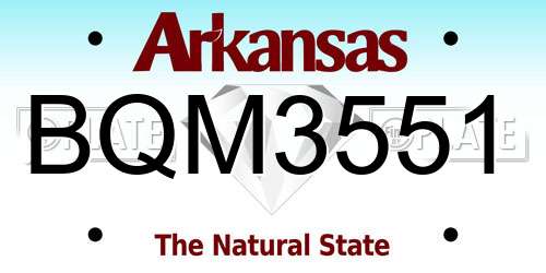 BQM3551 Arkansas License Plate