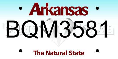 BQM3581 Arkansas License Plate