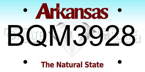 BQM3928 Arkansas License Plate