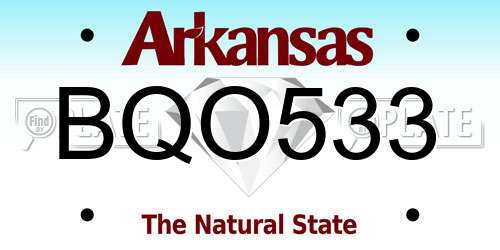 BQO533 Arkansas License Plate