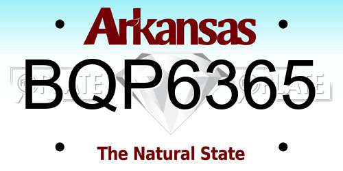 BQP6365 Arkansas License Plate