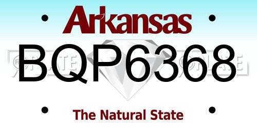 BQP6368 Arkansas License Plate