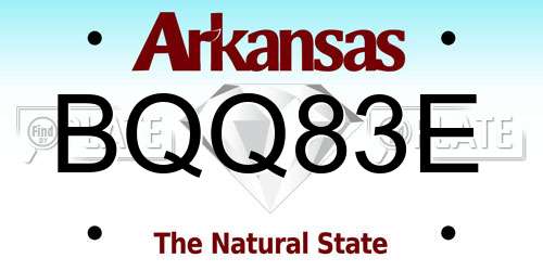 BQQ83E Arkansas License Plate