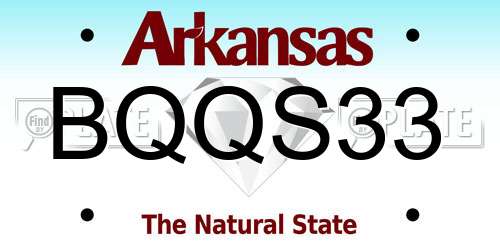 BQQS33 Arkansas License Plate