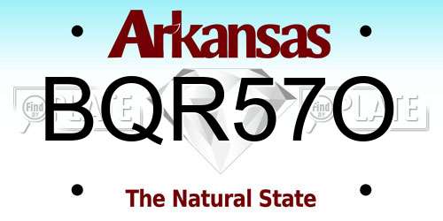 BQR57O Arkansas License Plate