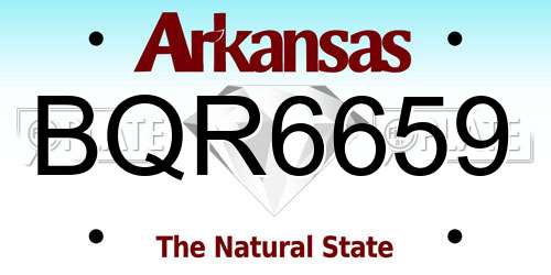 BQR6659 Arkansas License Plate