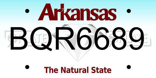 BQR6689 Arkansas License Plate