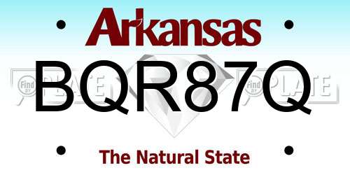 BQR87Q Arkansas License Plate