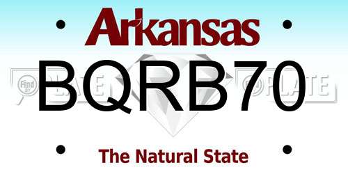BQRB70 Arkansas License Plate