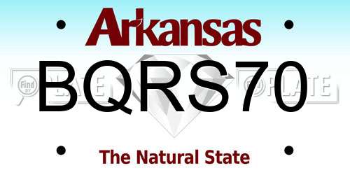 BQRS70 Arkansas License Plate