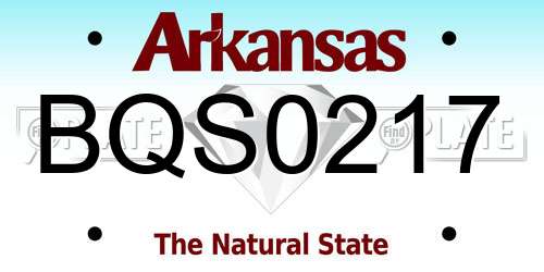 BQS0217 Arkansas License Plate