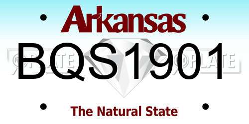 BQS1901 Arkansas License Plate