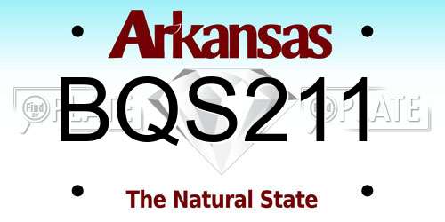 BQS211 Arkansas License Plate